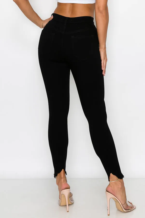 Kaila - High Rise Shark Bite Destructed Skinny