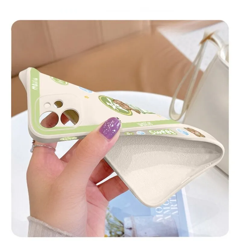 Kawaii Cute Matcha Ice Cream Bear iPhone Cover