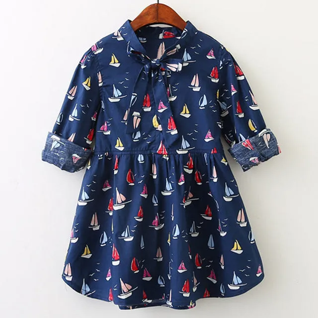 Kids Girls Dress cartoon Long sleeve princess dress fashion kids dresses children's clothing