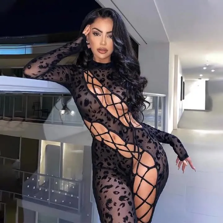Leopard Print Cutout Jumpsuit P1A6896W