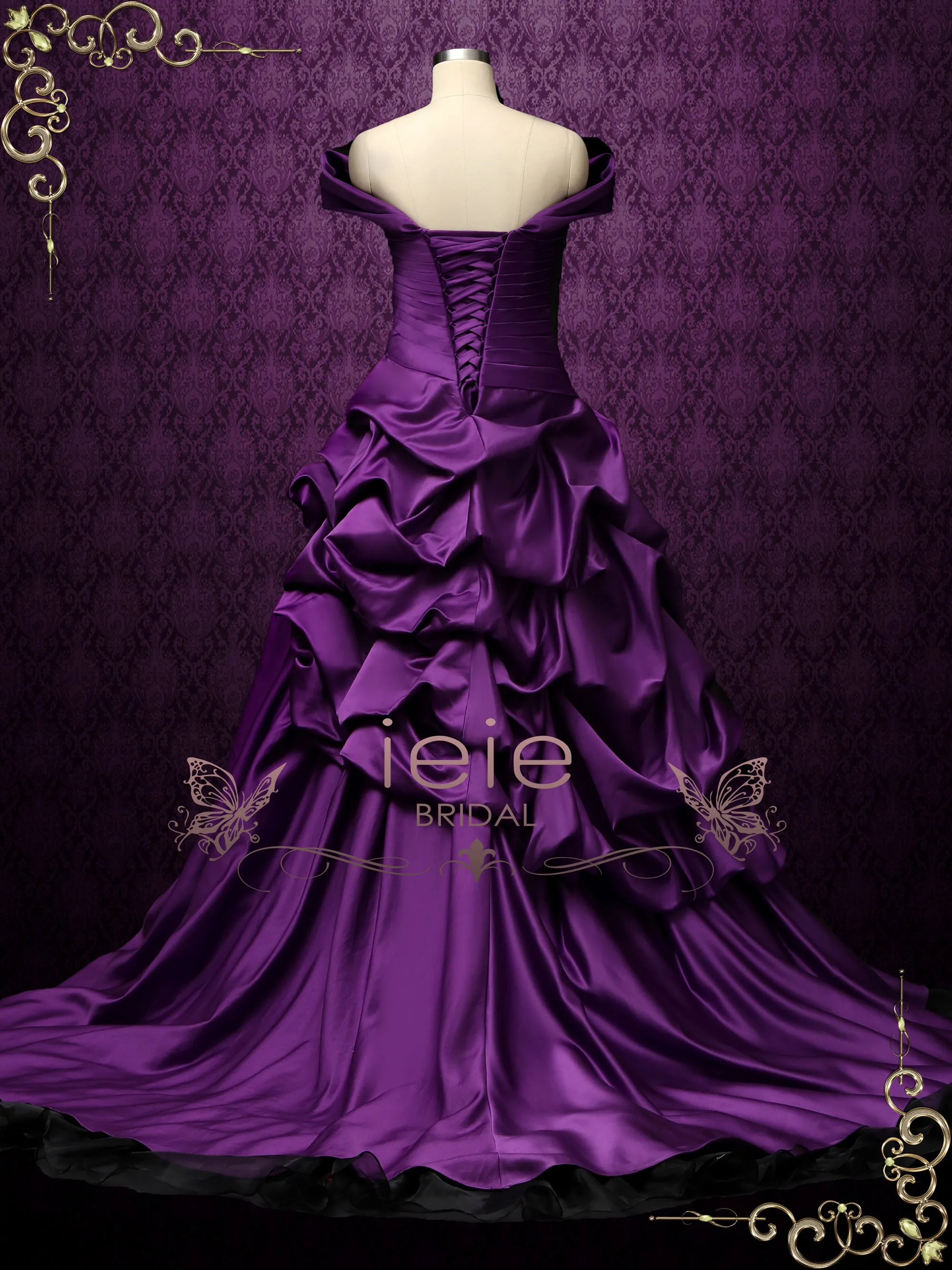 Off the Shoulder Purple Wedding Dress ELA