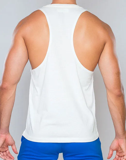 Racer Back Singlet - Grey White