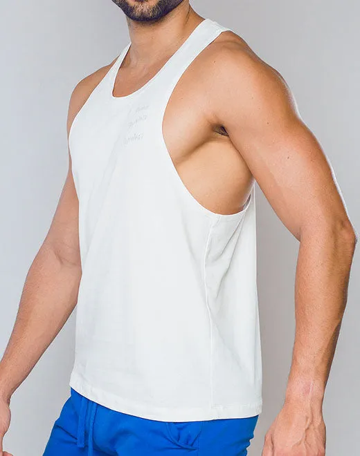 Racer Back Singlet - Grey White