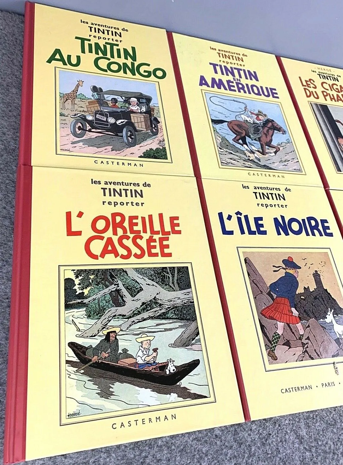 Rare B&W MINI Facsimile 1st Edition Tintin Books 1980s French FULL SET of 8