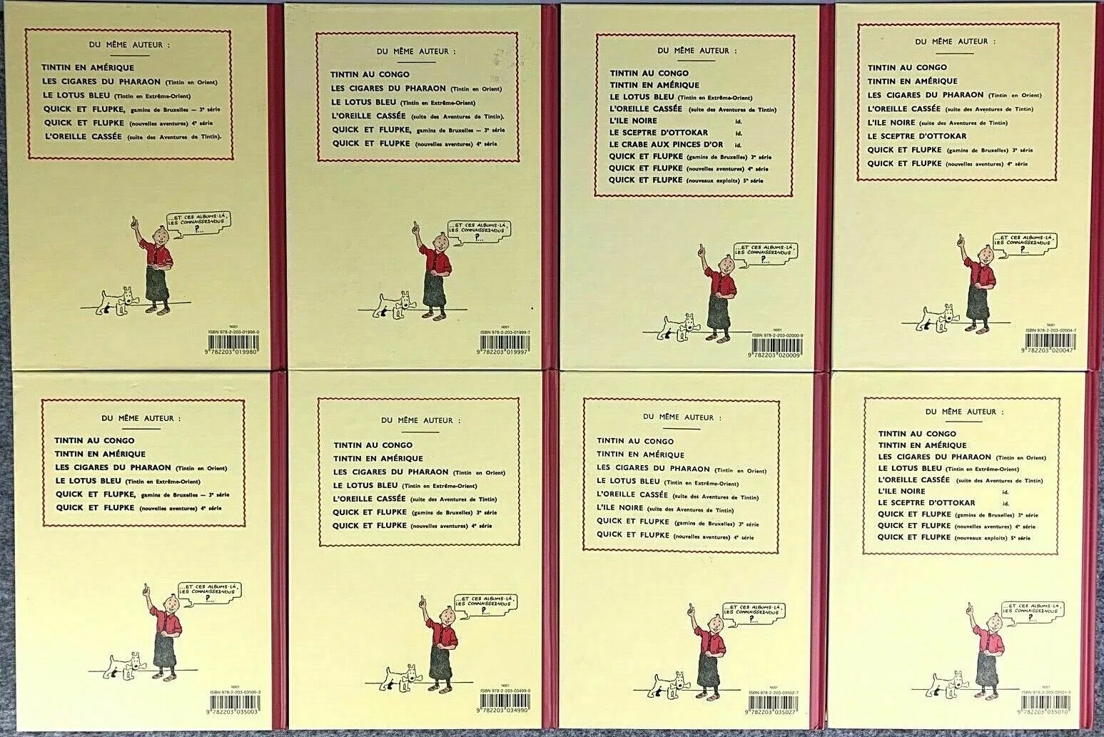 Rare B&W MINI Facsimile 1st Edition Tintin Books 1980s French FULL SET of 8