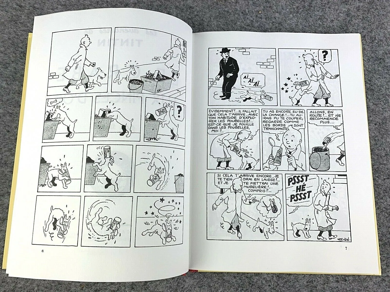 Rare B&W MINI Facsimile 1st Edition Tintin Books 1980s French FULL SET of 8