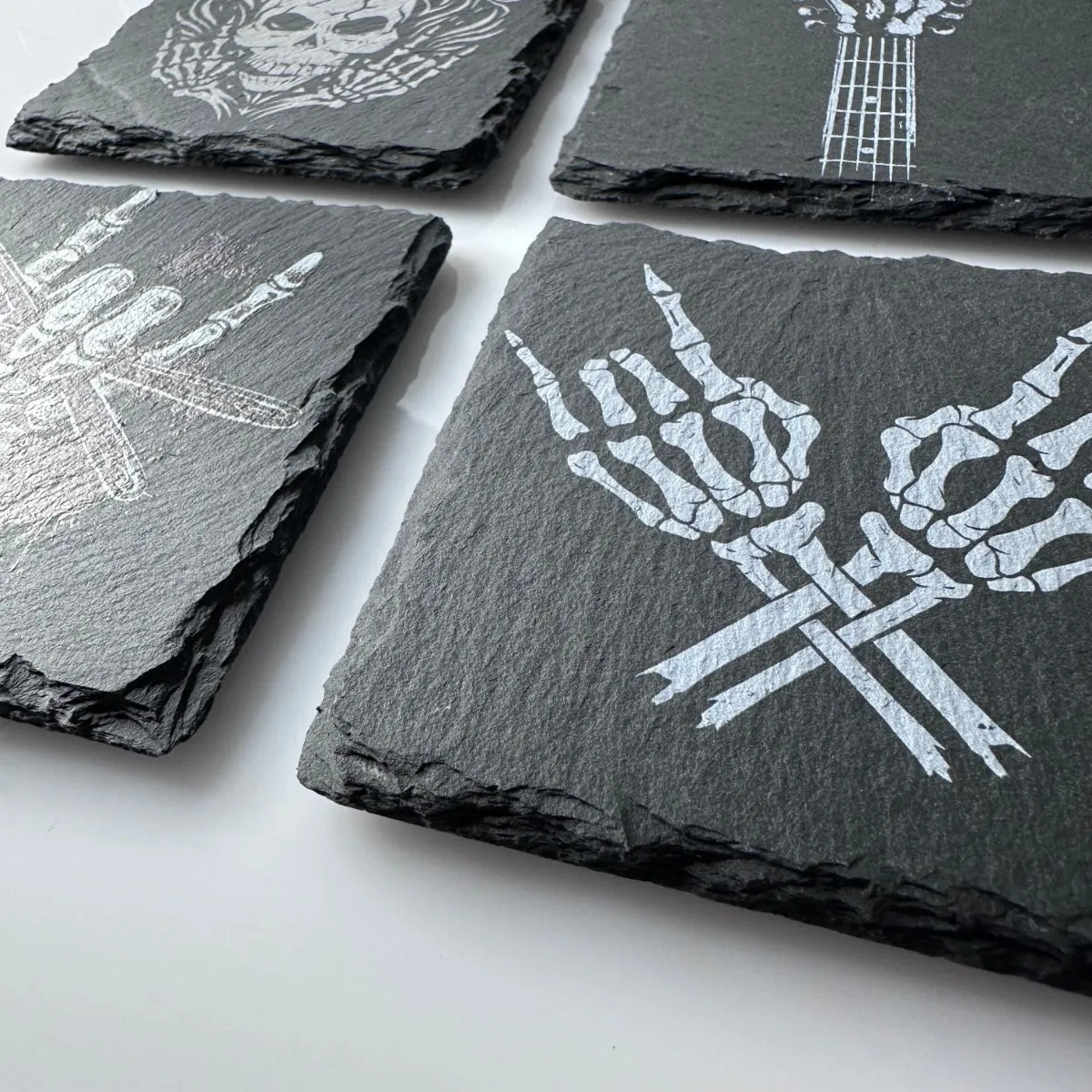 Rock 'n' Roll Slate Coasters - Set of 4