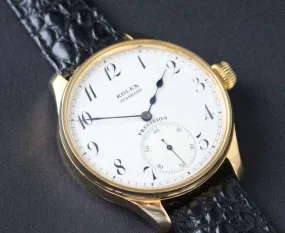 Rolex Pocket Watch Custom Wristwatch White Dial 1930s