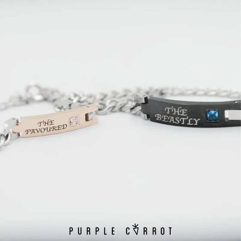 Rosegold and Black Bracelet with stone Giftbox set