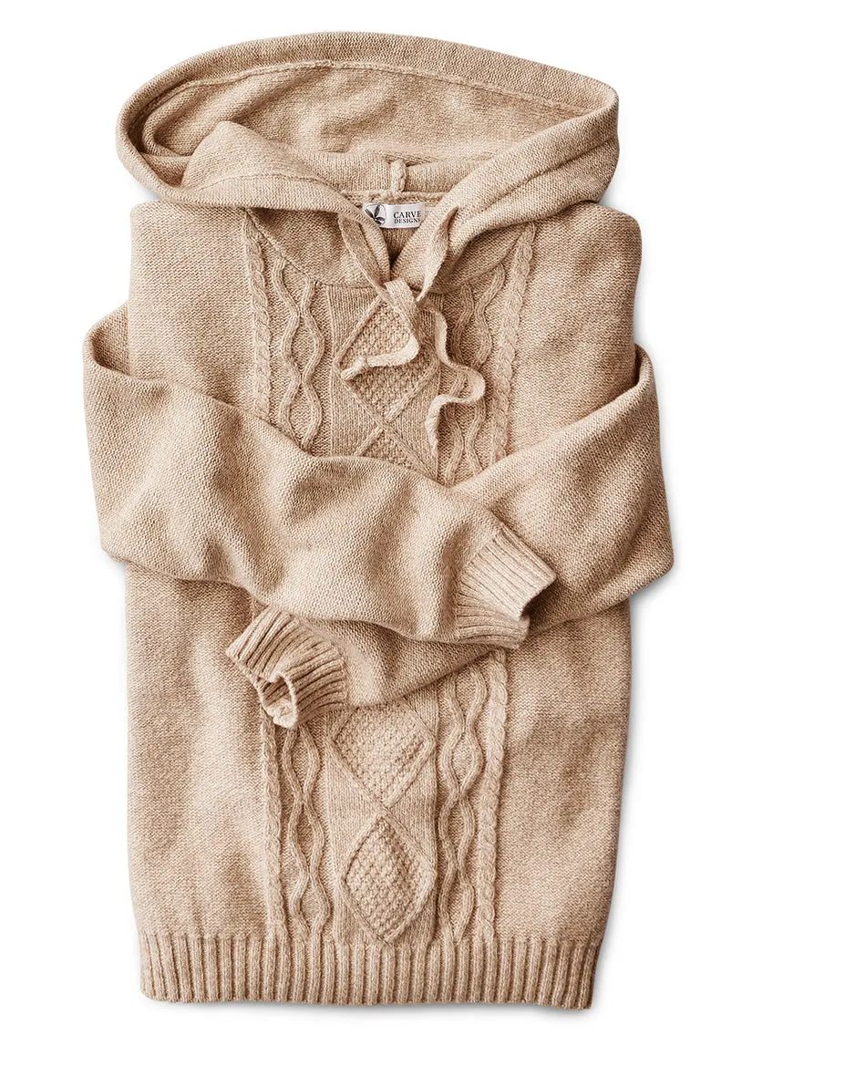 Stowe Hooded Sweater: Lt. Khaki Heather
