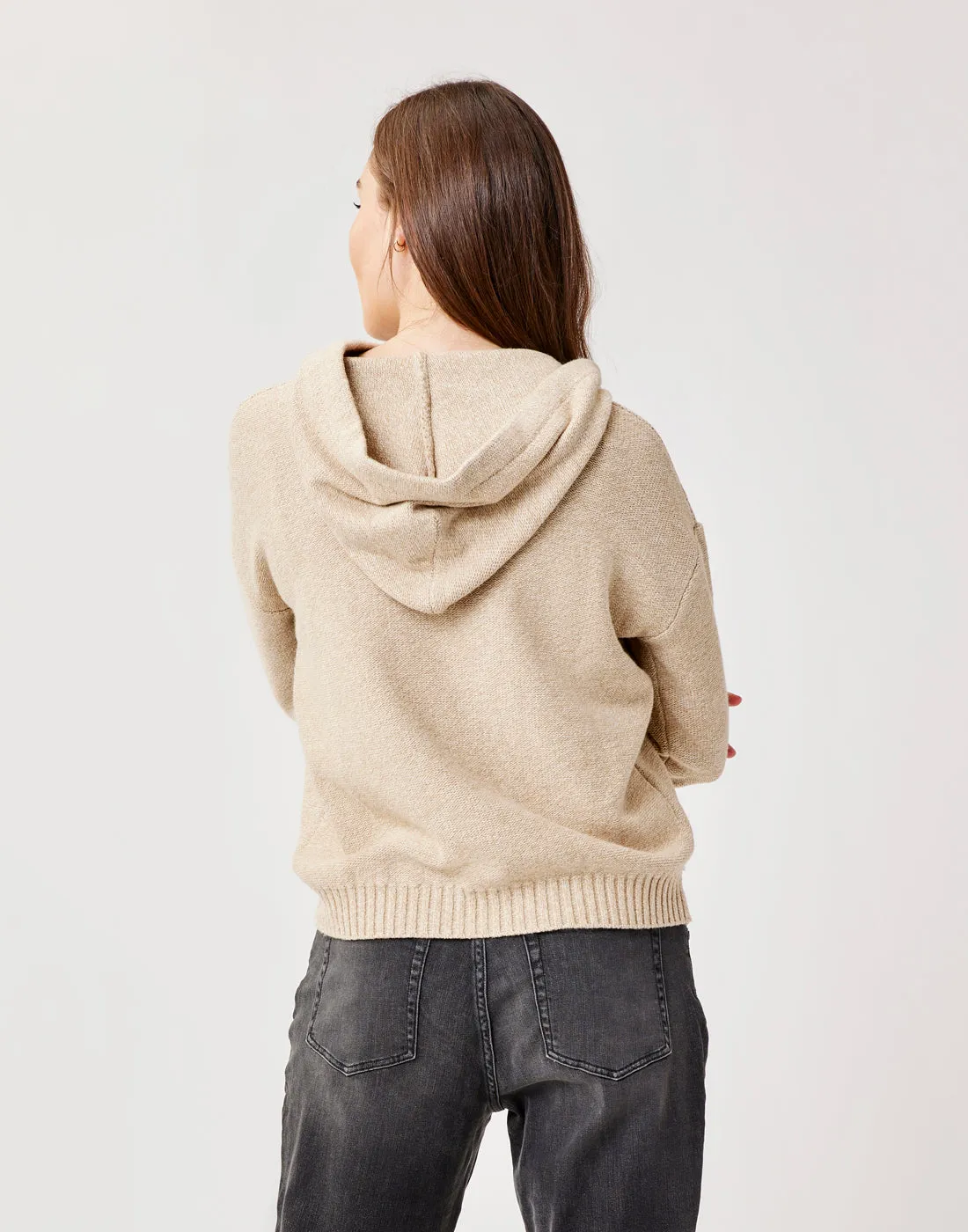 Stowe Hooded Sweater: Lt. Khaki Heather
