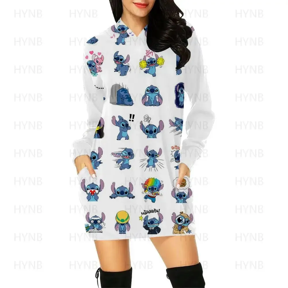 Sweater Dress Luxury Party Mini Stitch Hoodie Dresses for Women 2024 Long Sleeves Sexy Disney Kawaii Chic Woman Evening Y2k Prom