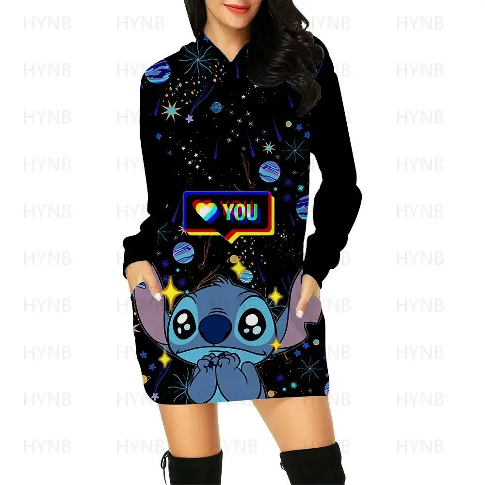 Sweater Dress Luxury Party Mini Stitch Hoodie Dresses for Women 2024 Long Sleeves Sexy Disney Kawaii Chic Woman Evening Y2k Prom