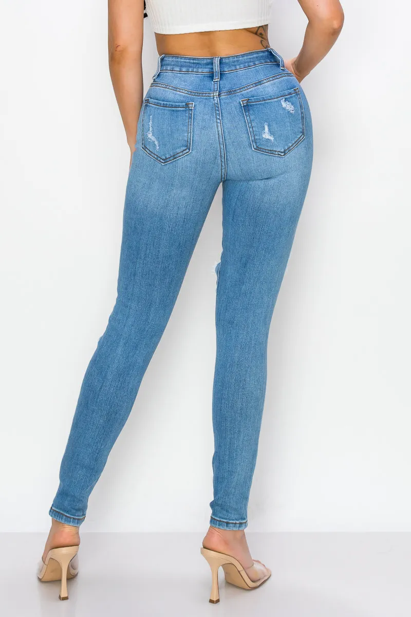 Taylor - High Rise Hole Destroy Premium Skinny