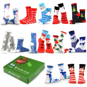 TeeHee Socks Women's Christmas Crew Assorted 12-Pack Gift Box D (12212)
