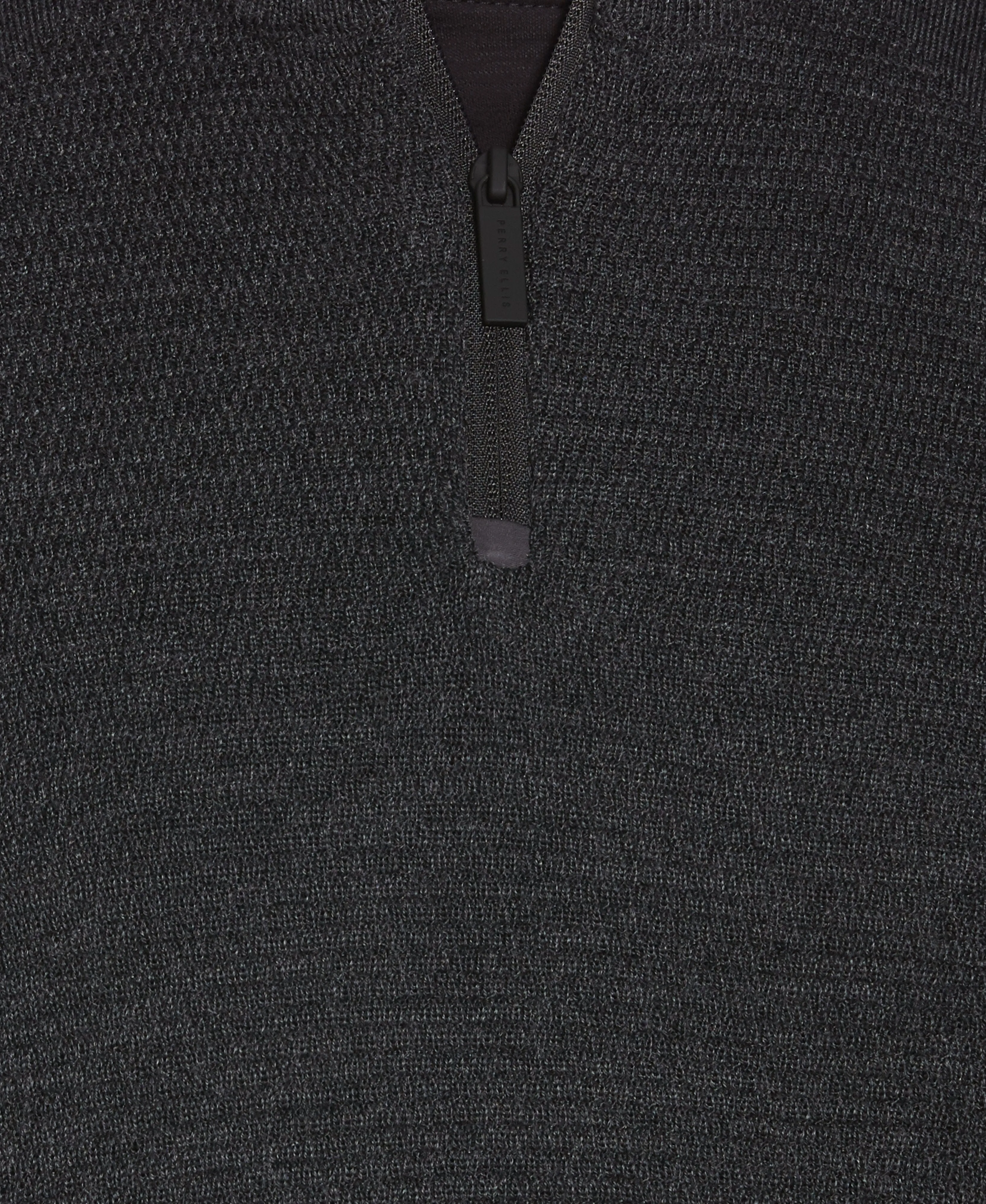 Textured Merino Wool Blend Quarter Zip Sweater