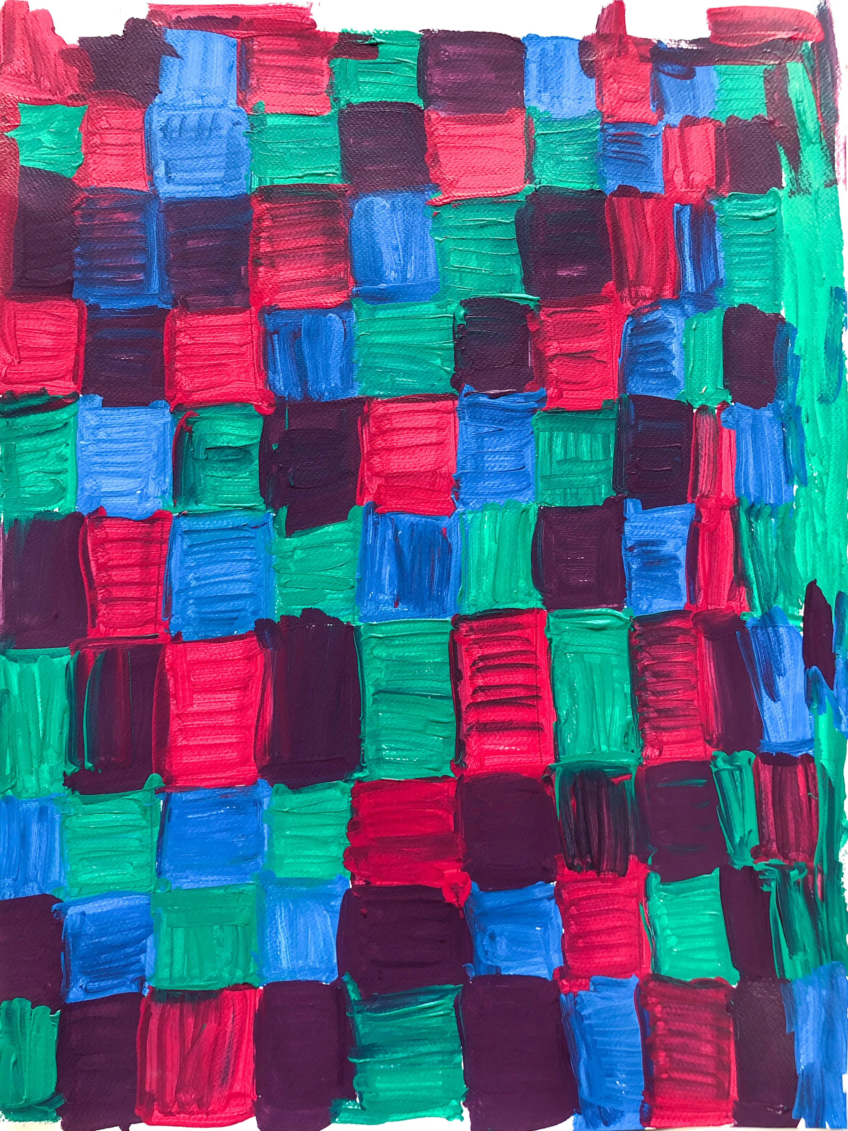 Untitled (Grid Abstraction in Cool Colors), by Darlene Mahan