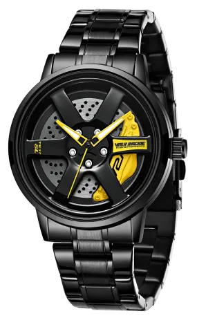 V2A Vortex Wheel Rolling Series Men’s Analog Watch Open Dial Watch – Car Wheel-Inspired Design, Hollow Out Elegance Casual Watch for Men | Gift for Men