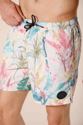 Versilia Beach men's swimsuit in polyester jungle flower pattern  regular ①
