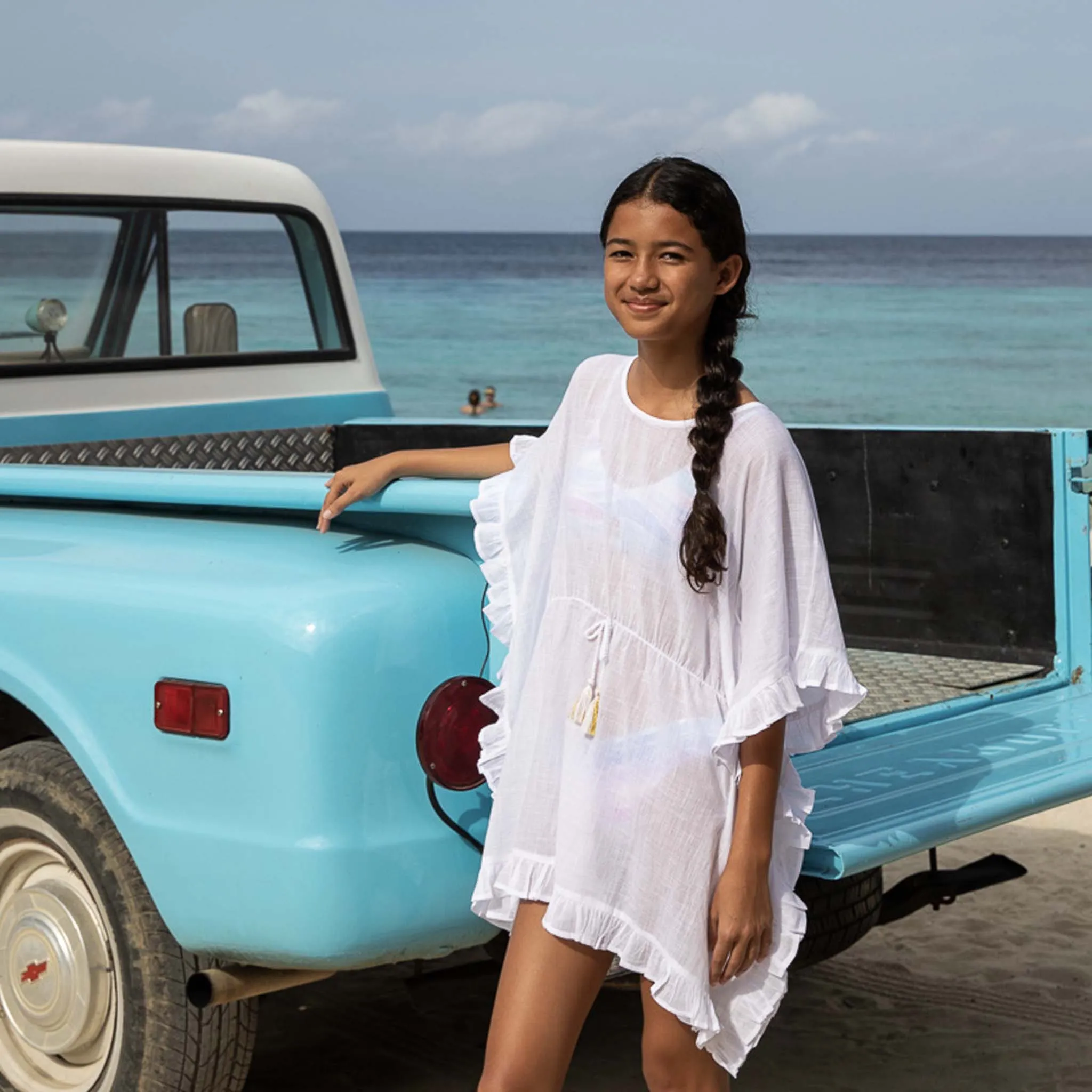 White Frilled Cover Up