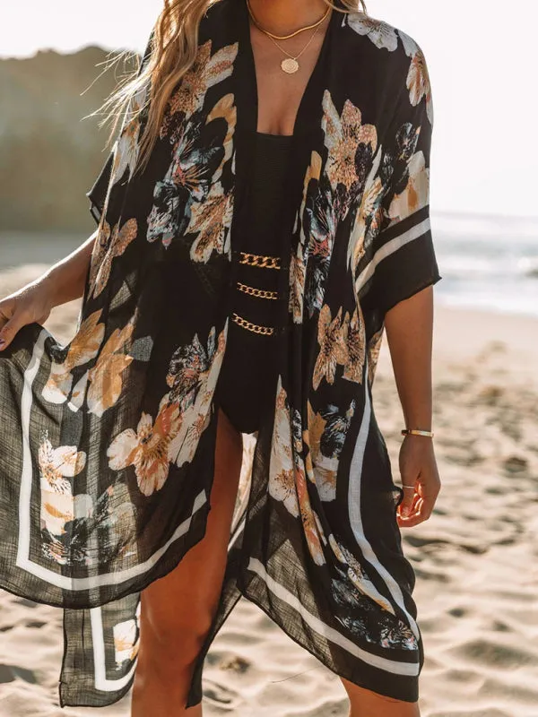 Women's Delicate Floral Design Beach Cover Up