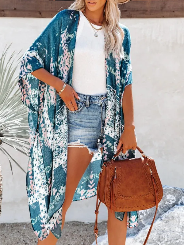 Women's Delicate Floral Design Beach Cover Up