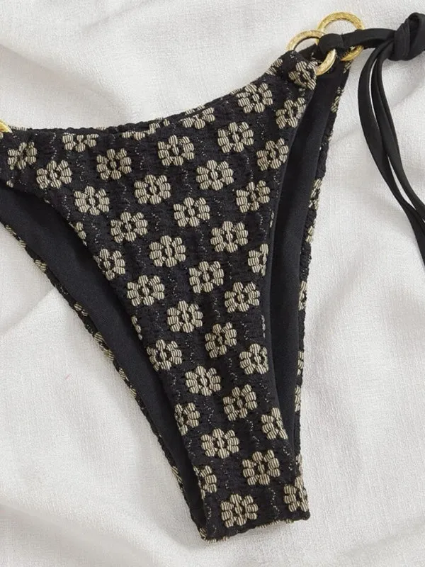 Women's Textured Ring Detail Triangle Bikini