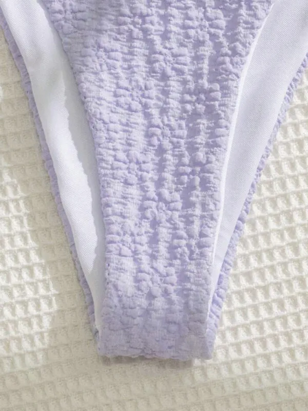 Women's Textured Ring Detail Triangle Bikini